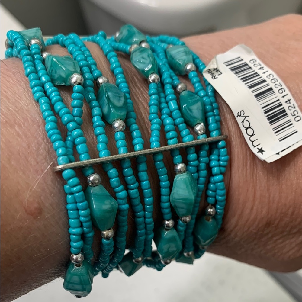 Macy's Blue Multi-Strand Beaded Bracelet